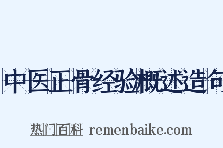 中医正骨经验概述造句是什么意思的图片